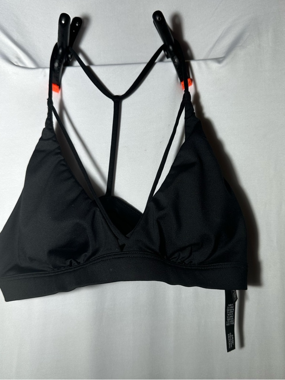 PINK Victoria's Secret Black Strappy T-Back Bralette Small - Picture 2 of 7
